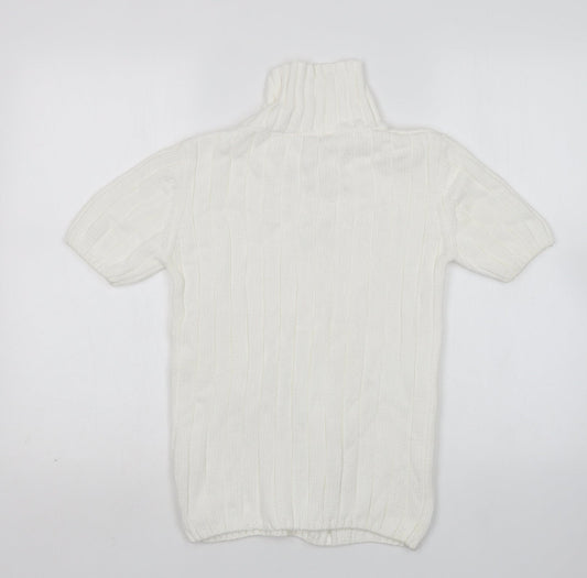 Lee Cooper Womens White V-Neck  Cotton Pullover Jumper Size S