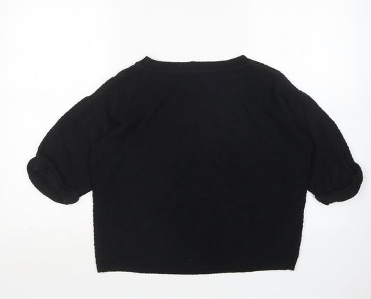 Preworn Womens Black Round Neck  Acrylic Pullover Jumper Size S