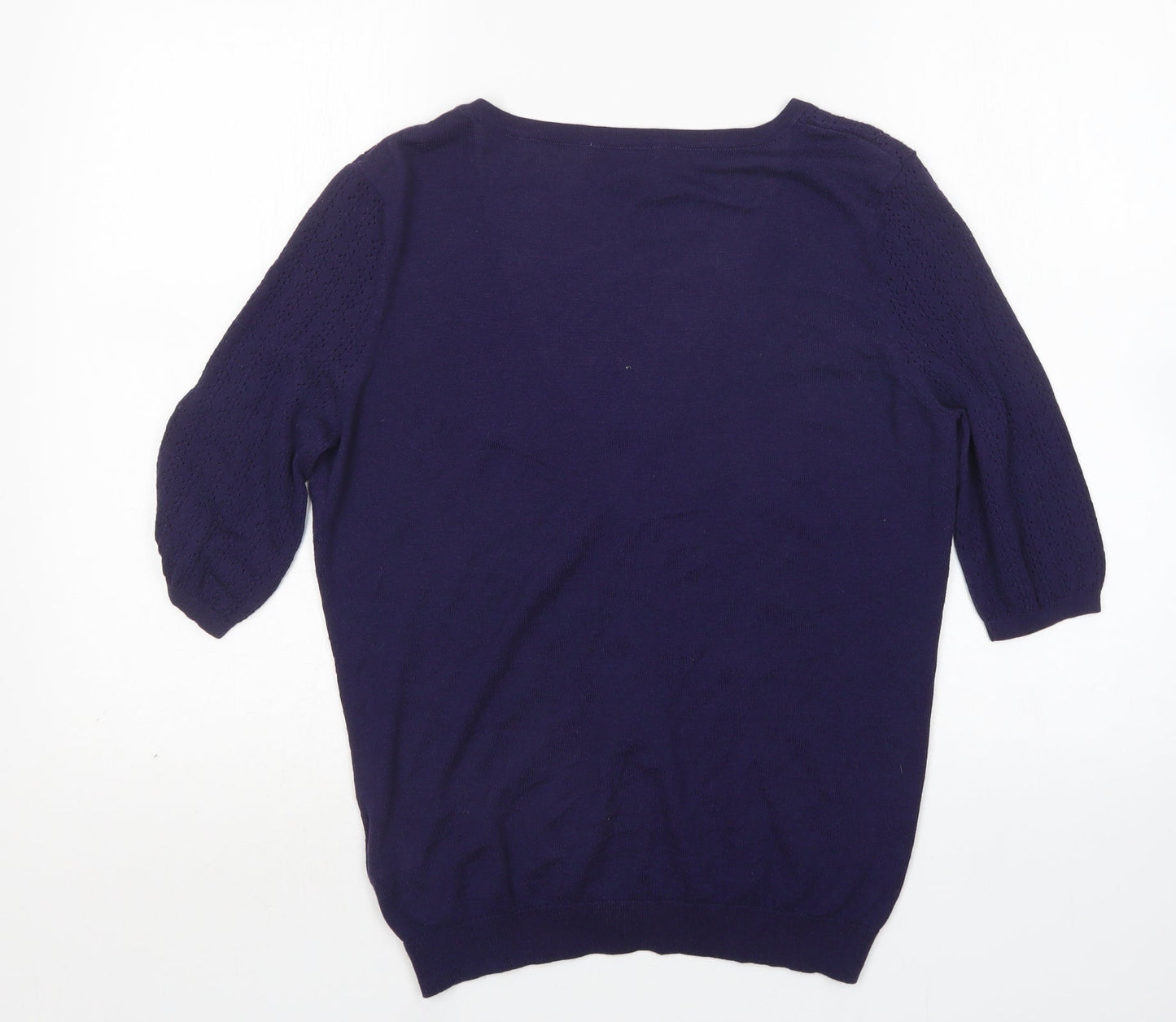 H&M Womens Purple V-Neck  Modal Cardigan Jumper Size L