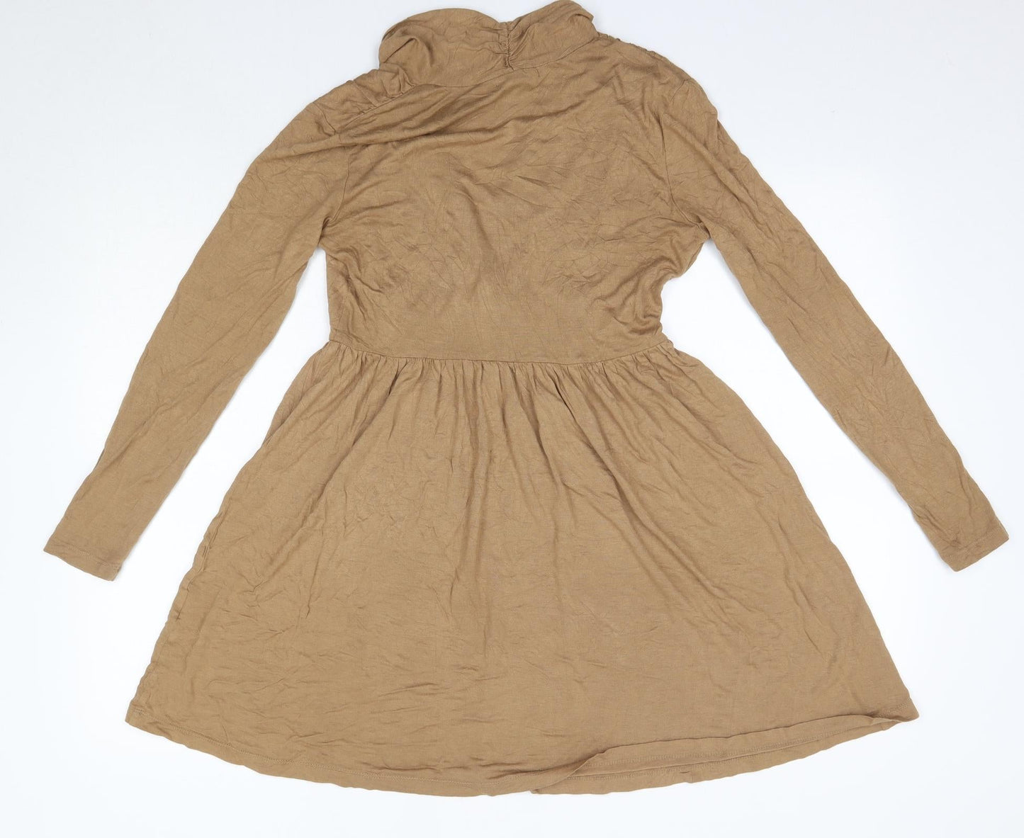 H&M Womens Brown  Viscose A-Line  Size S  V-Neck