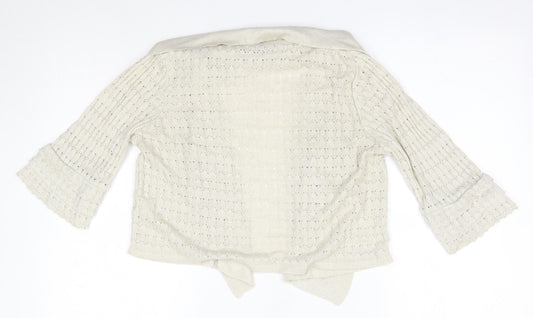 M&S Womens Gold V-Neck  Viscose Cardigan Jumper Size 8