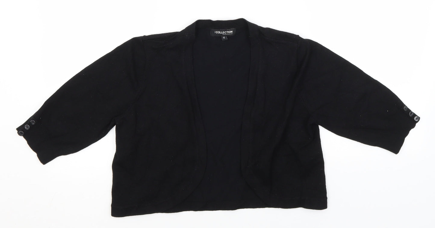Debenhams Womens Black Round Neck   Cardigan Jumper Size 12