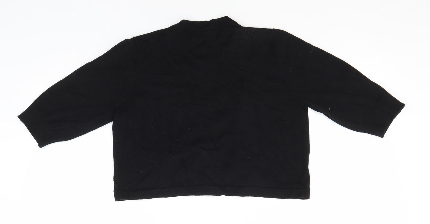 Debenhams Womens Black Round Neck   Cardigan Jumper Size 12
