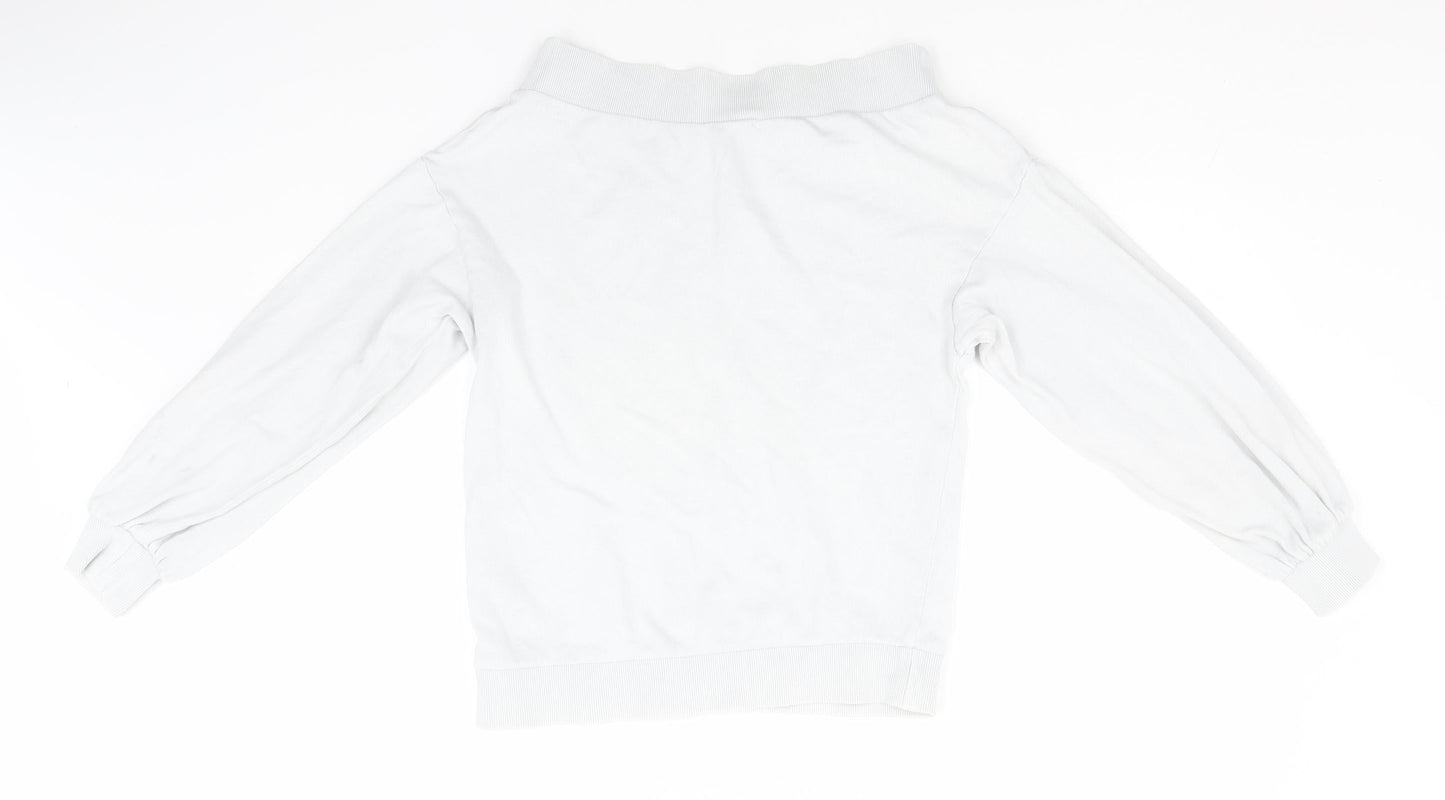 H&M Womens Green Scoop Neck  Cotton Pullover Jumper Size S