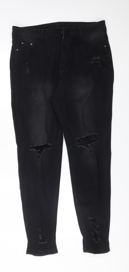 JEANS Womens Black  Cotton Skinny Jeans Size XL L29 in Regular