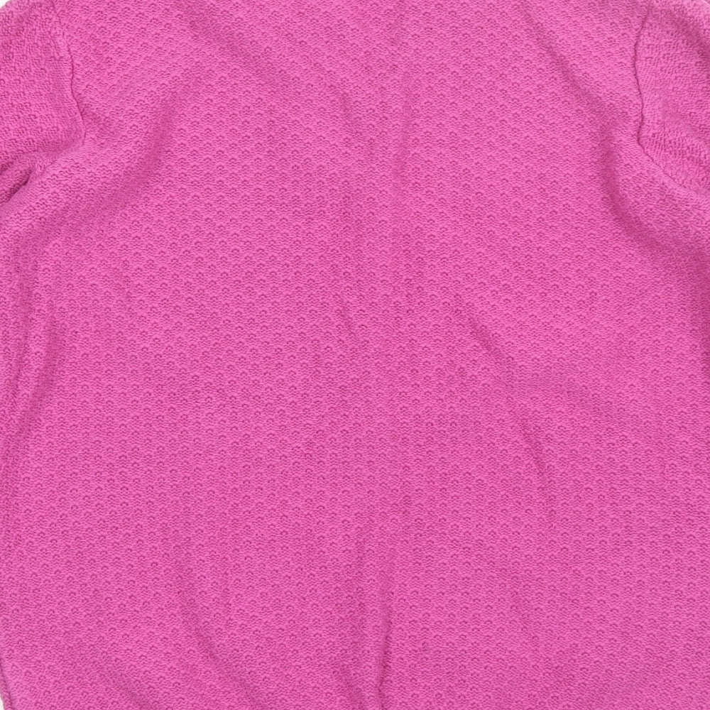 Isle Womens Pink Round Neck  Cotton Pullover Jumper Size S