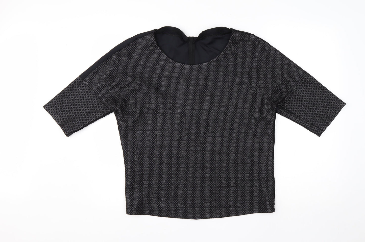 Hauber Womens Black Round Neck  Viscose Pullover Jumper Size 12
