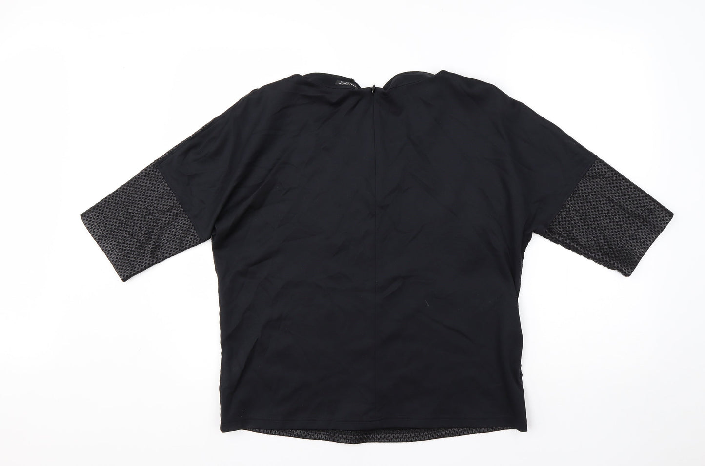 Hauber Womens Black Round Neck  Viscose Pullover Jumper Size 12