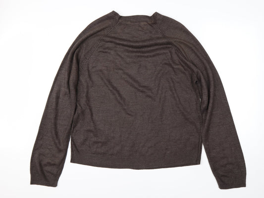 Urban Spirit Mens Brown Round Neck  Acrylic Pullover Jumper Size XL