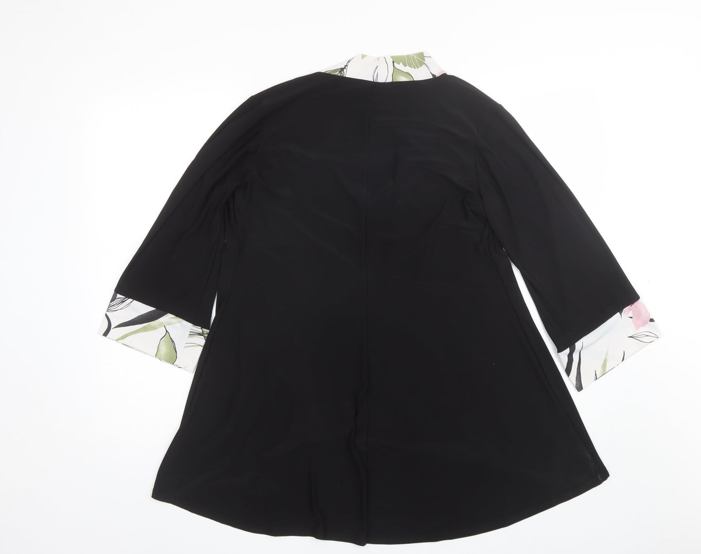 Nicole Collection Womens Black Collared  Polyester Shrug Jumper Size M