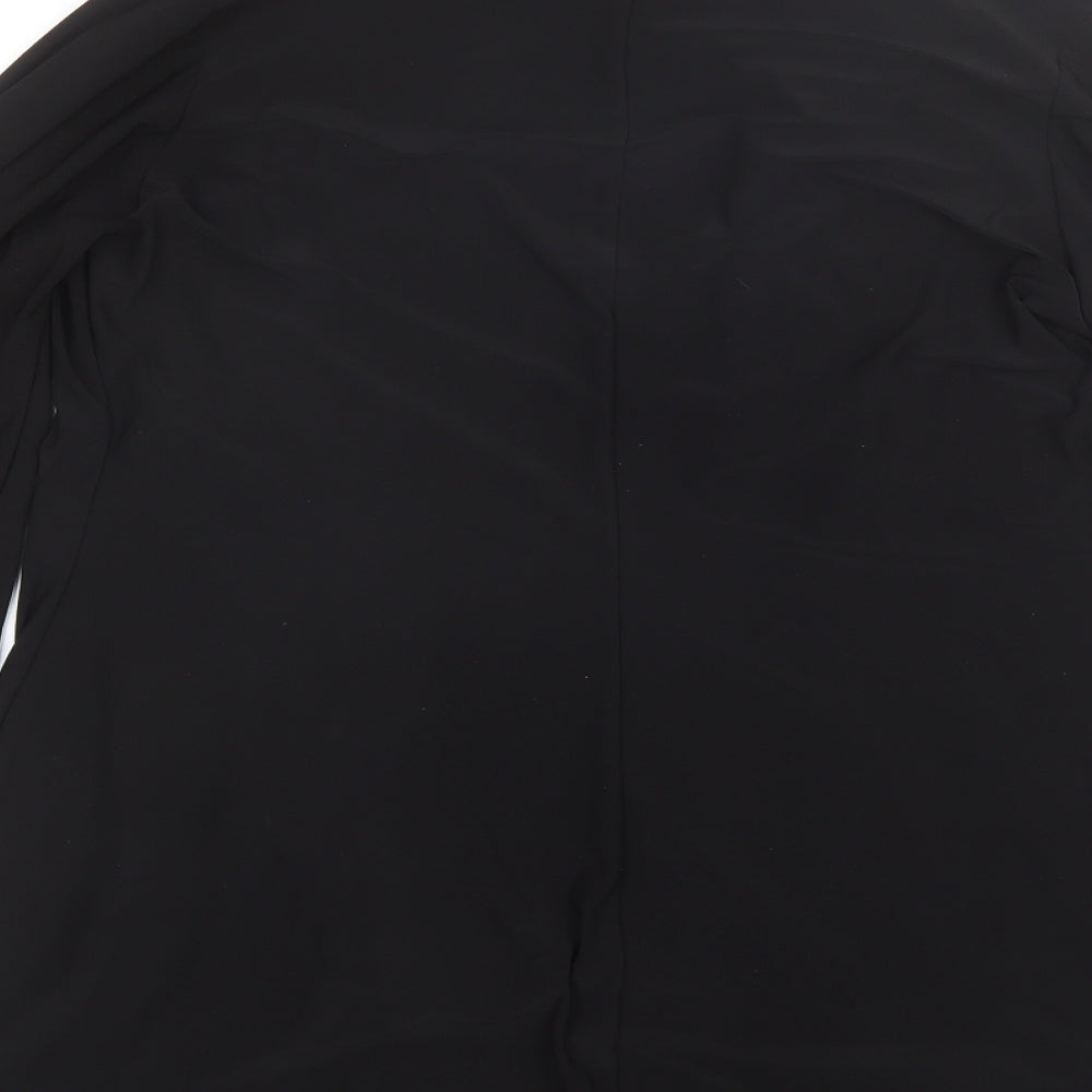 Nicole Collection Womens Black Collared  Polyester Shrug Jumper Size M