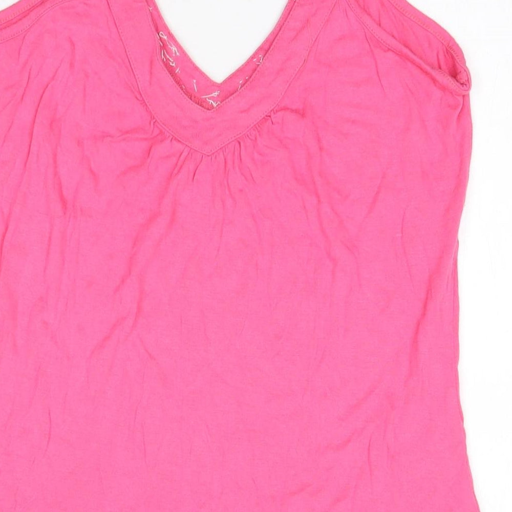 Zingara Womens Pink  Viscose Camisole Blouse Size L V-Neck