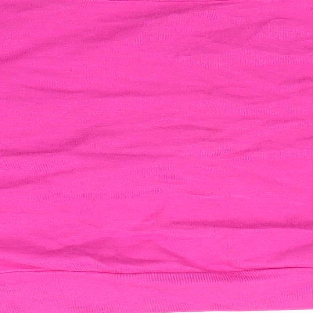 Glamorosa Womens Pink V-Neck  Cotton Shrug Jumper Size 16   - Lightly ruched seams