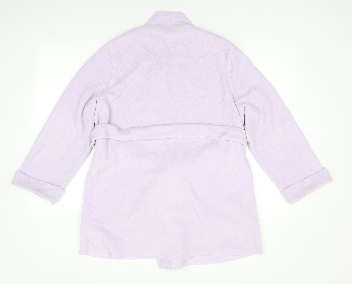 Marks and Spencer Womens Purple Solid Polyester  Robe Size 12   - Pale lilac Mid length