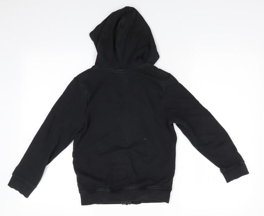 TU School Boys Black  Cotton Full Zip Hoodie Size 7 Years   - School Hoodie