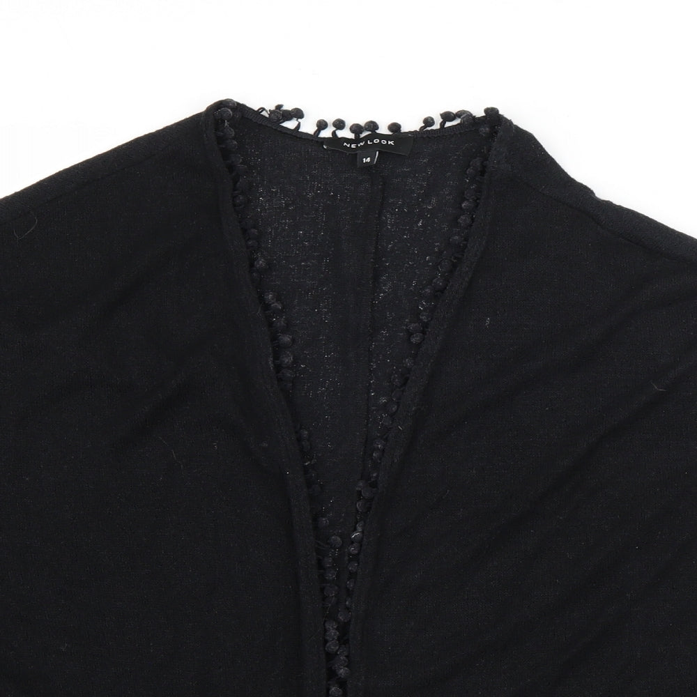 New Look Womens Black Round Neck  Acrylic Cardigan Jumper Size 14