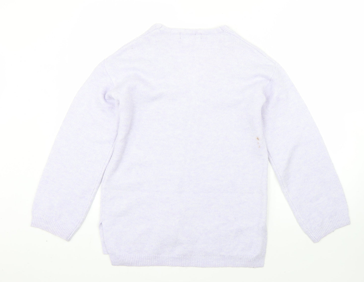 M&S Womens Purple V-Neck  Acrylic Pullover Jumper Size XS