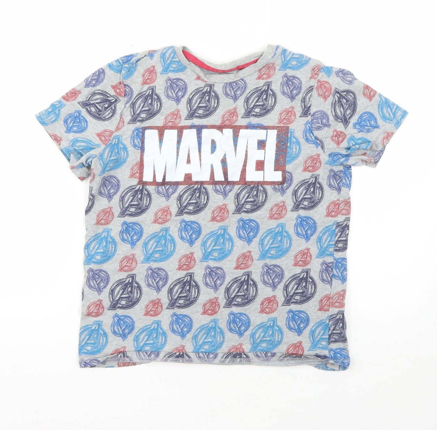 George Boys Grey  Cotton Basic T-Shirt Size 11-12 Years Round Neck  - marvel avengers