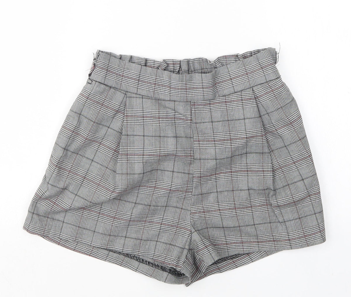 H&M Womens Multicoloured Houndstooth Polyester Paperbag Shorts Size 6 L3 in Regular