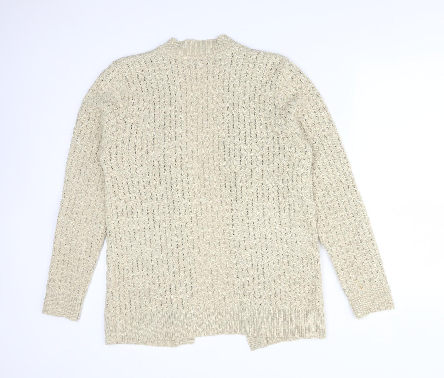 ME Womens Beige   Acrylic Cardigan Jumper Size M