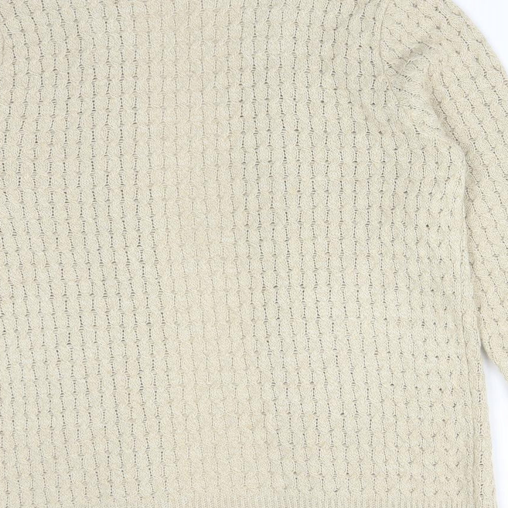 ME Womens Beige   Acrylic Cardigan Jumper Size M