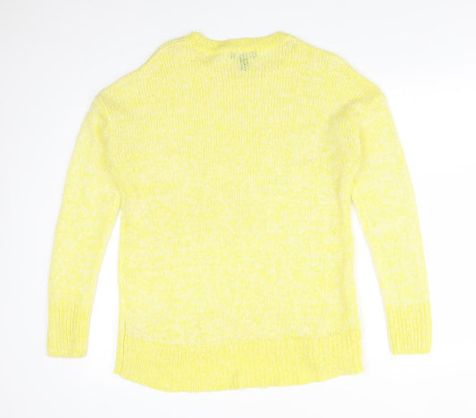 New Look Womens Yellow  Acrylic Basic T-Shirt Size S Crew Neck