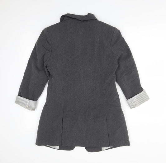 Internacionale Womens Grey  Polyester Jacket Suit Jacket Size 10
