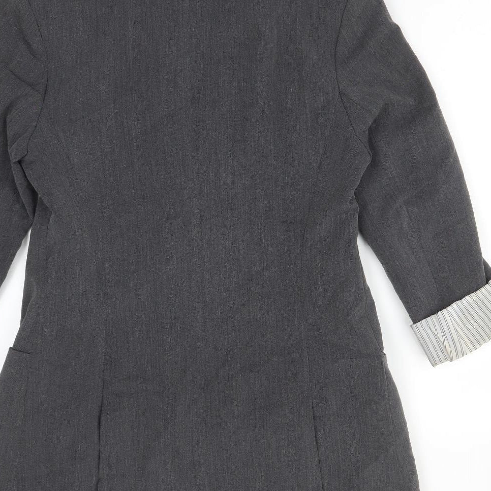 Internacionale Womens Grey  Polyester Jacket Suit Jacket Size 10