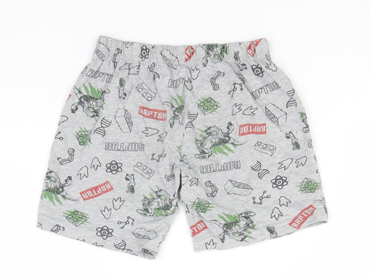 LEGO Boys Grey Geometric Cotton Sweat Shorts Size 4-5 Years  Regular  - Raptor, Lego