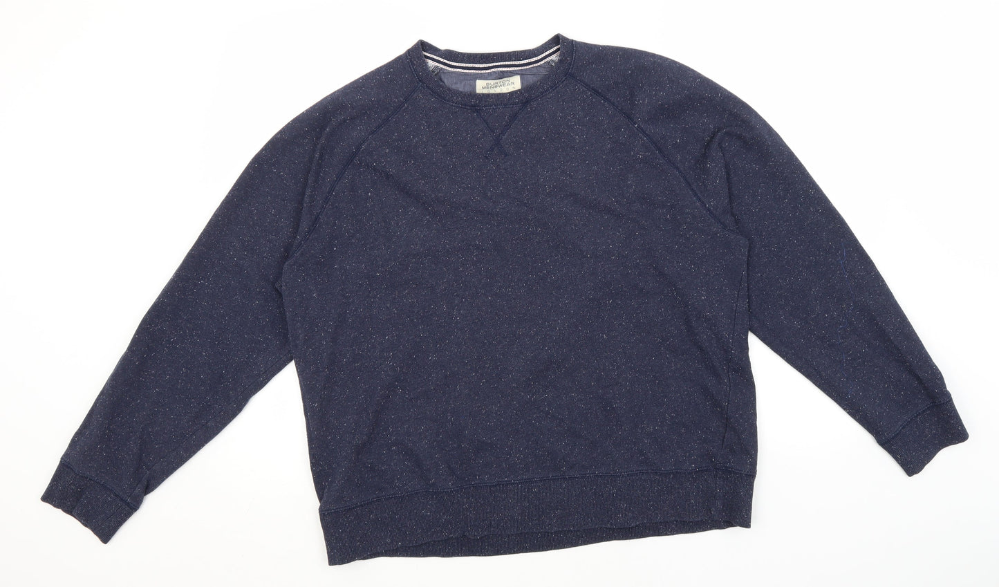 Burton Mens Blue Round Neck  Cotton Pullover Jumper Size XL