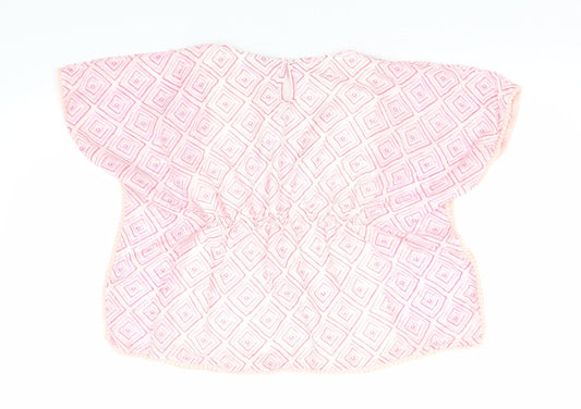 Matalan Girls Pink Geometric Polyester A-Line  Size 3 Years  Round Neck