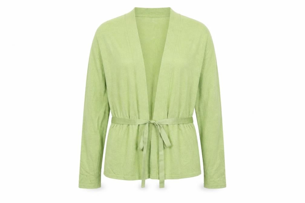 B&W Womens Green V-Neck  Acrylic Cardigan Jumper Size L