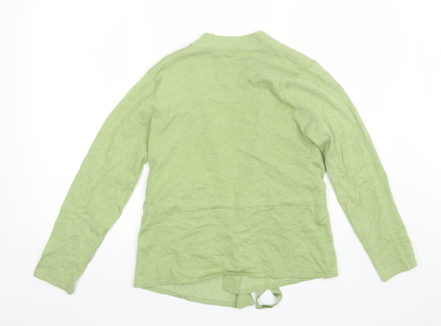 B&W Womens Green V-Neck  Acrylic Cardigan Jumper Size L