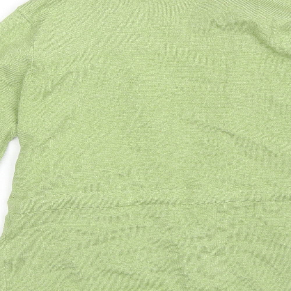 B&W Womens Green V-Neck  Acrylic Cardigan Jumper Size L