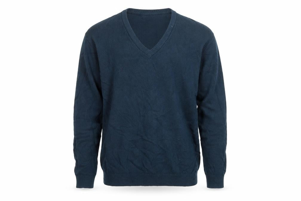 Berkertex Mens Blue V-Neck  Wool Pullover Jumper Size S