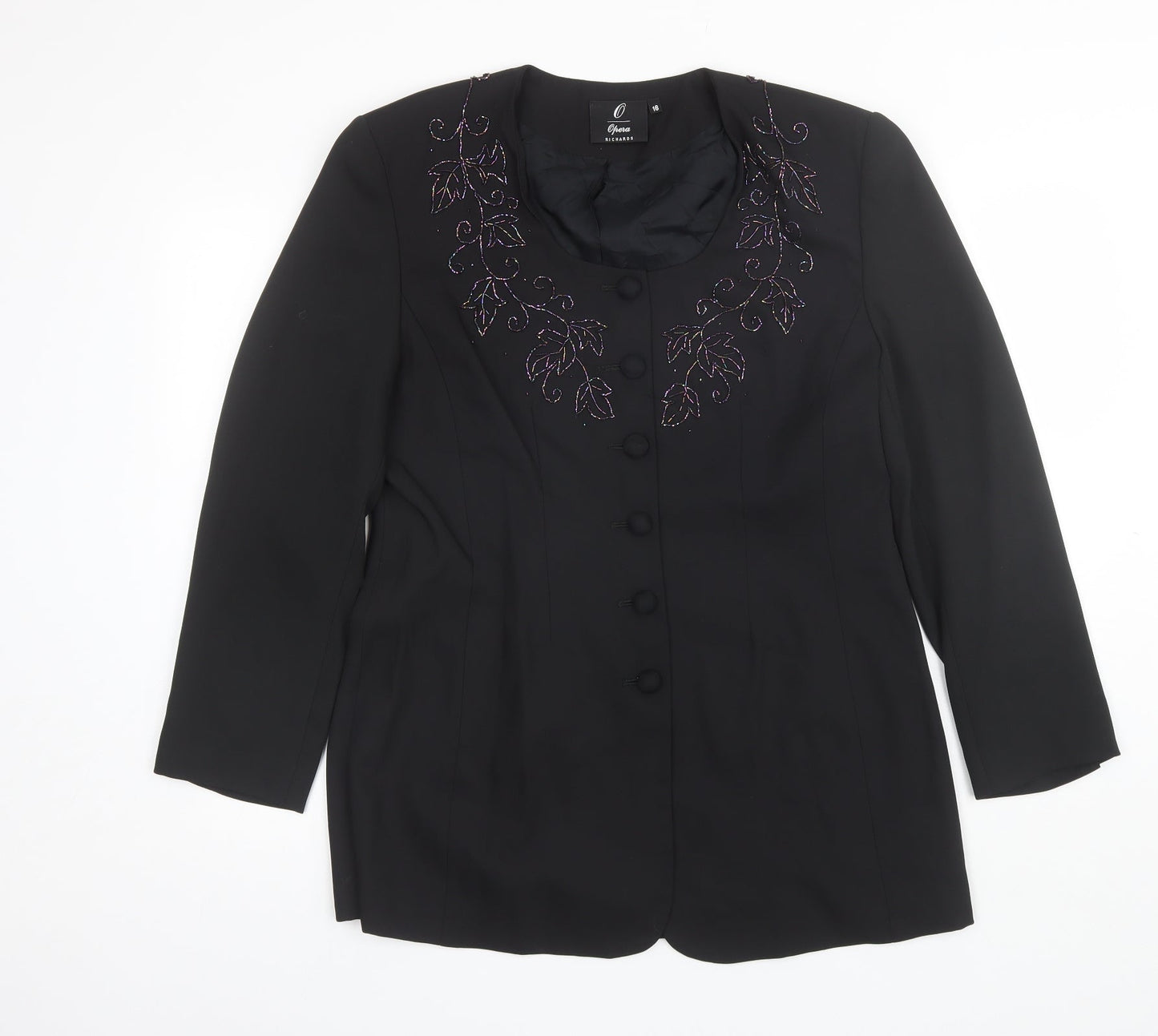 Richards Womens Black   Overcoat Jacket Size 16