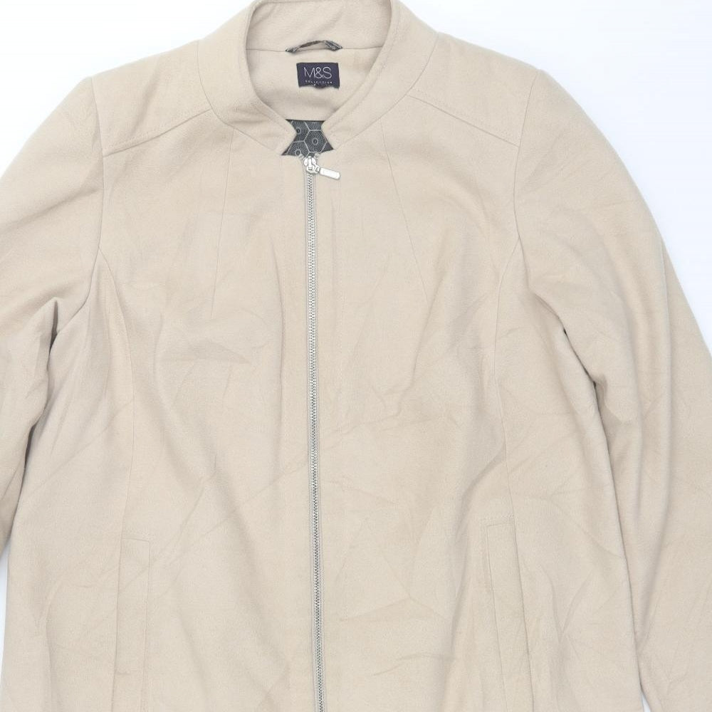Marks and Spencer Womens Beige   Overcoat Jacket Size 16