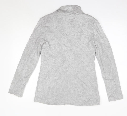 Oasis Womens Grey V-Neck  Viscose Cardigan Jumper Size 6