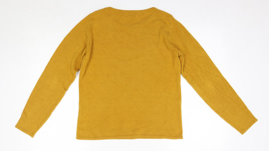 Bonmarché Womens Orange Round Neck  Acrylic Pullover Jumper Size 10