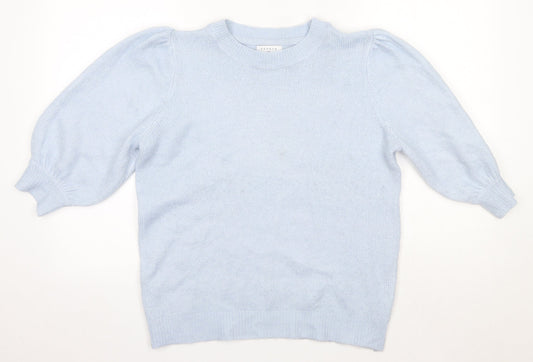 Matalan Womens Blue Round Neck  Acrylic Pullover Jumper Size M