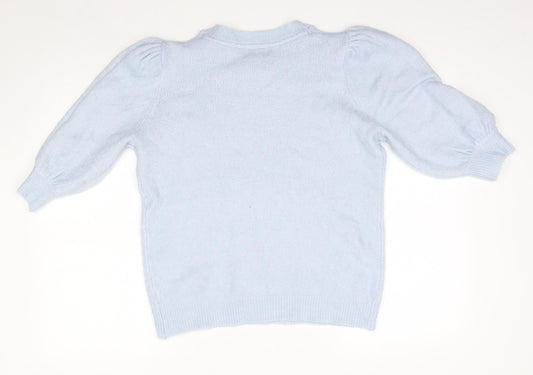 Matalan Womens Blue Round Neck  Acrylic Pullover Jumper Size M
