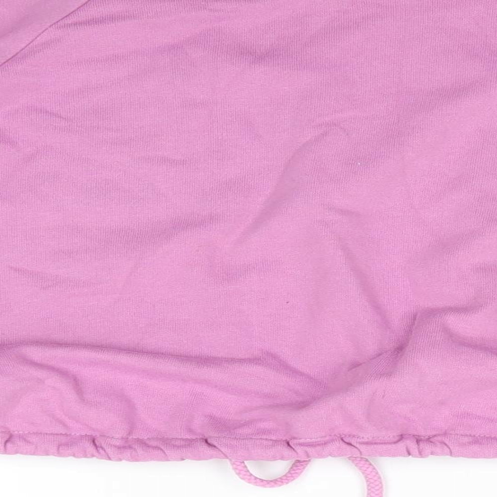 NEXT Girls Pink  Cotton Pullover Sweatshirt Size 12 Years   - Love Sparkle Drawstring waist