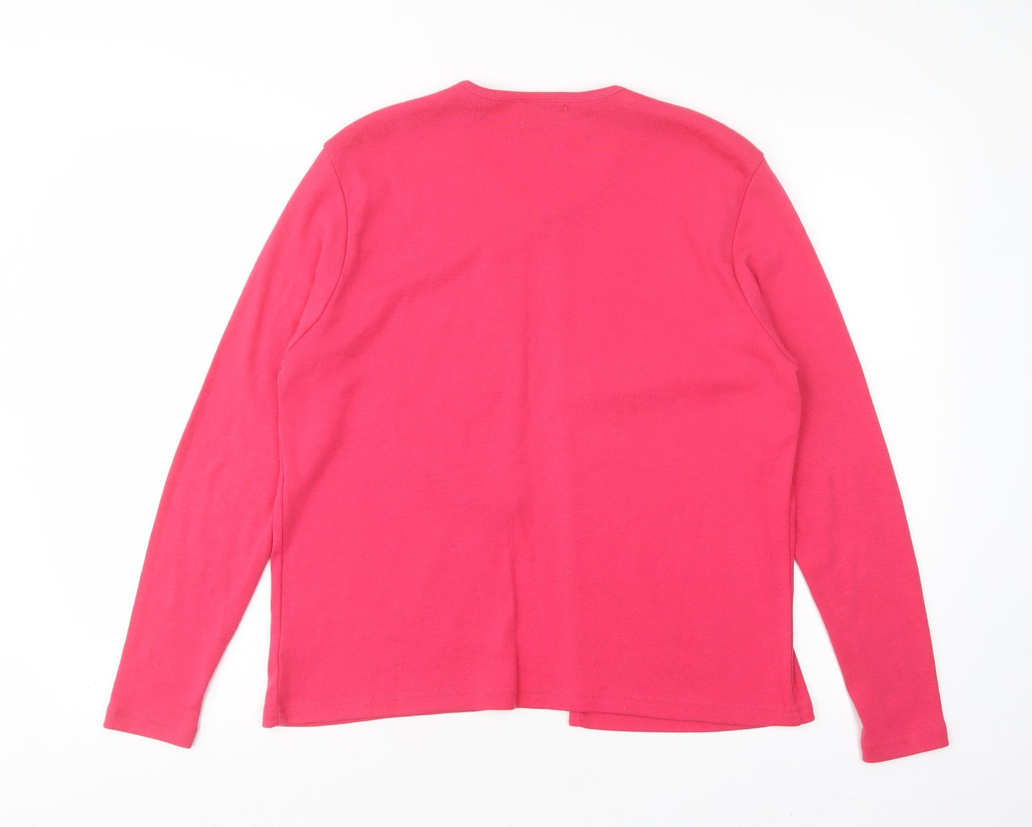 TIGI Womens Pink Round Neck  Polyester Cardigan Jumper Size 14