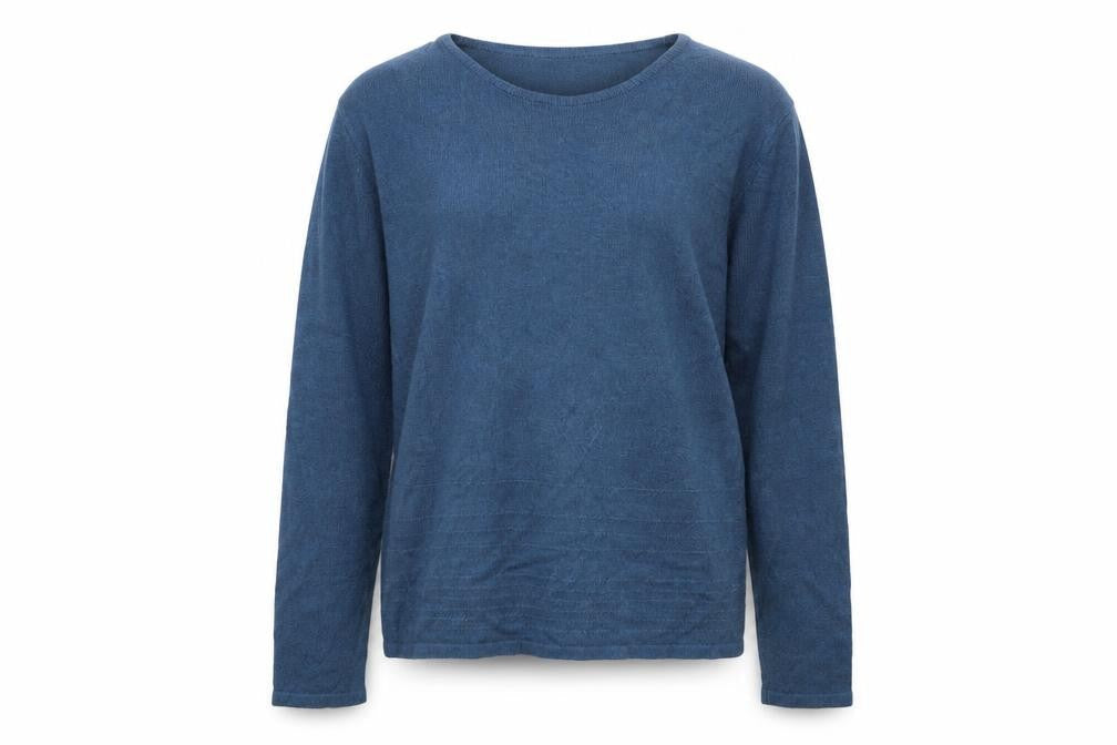 M&S Womens Blue Round Neck  Modal Pullover Jumper Size 14