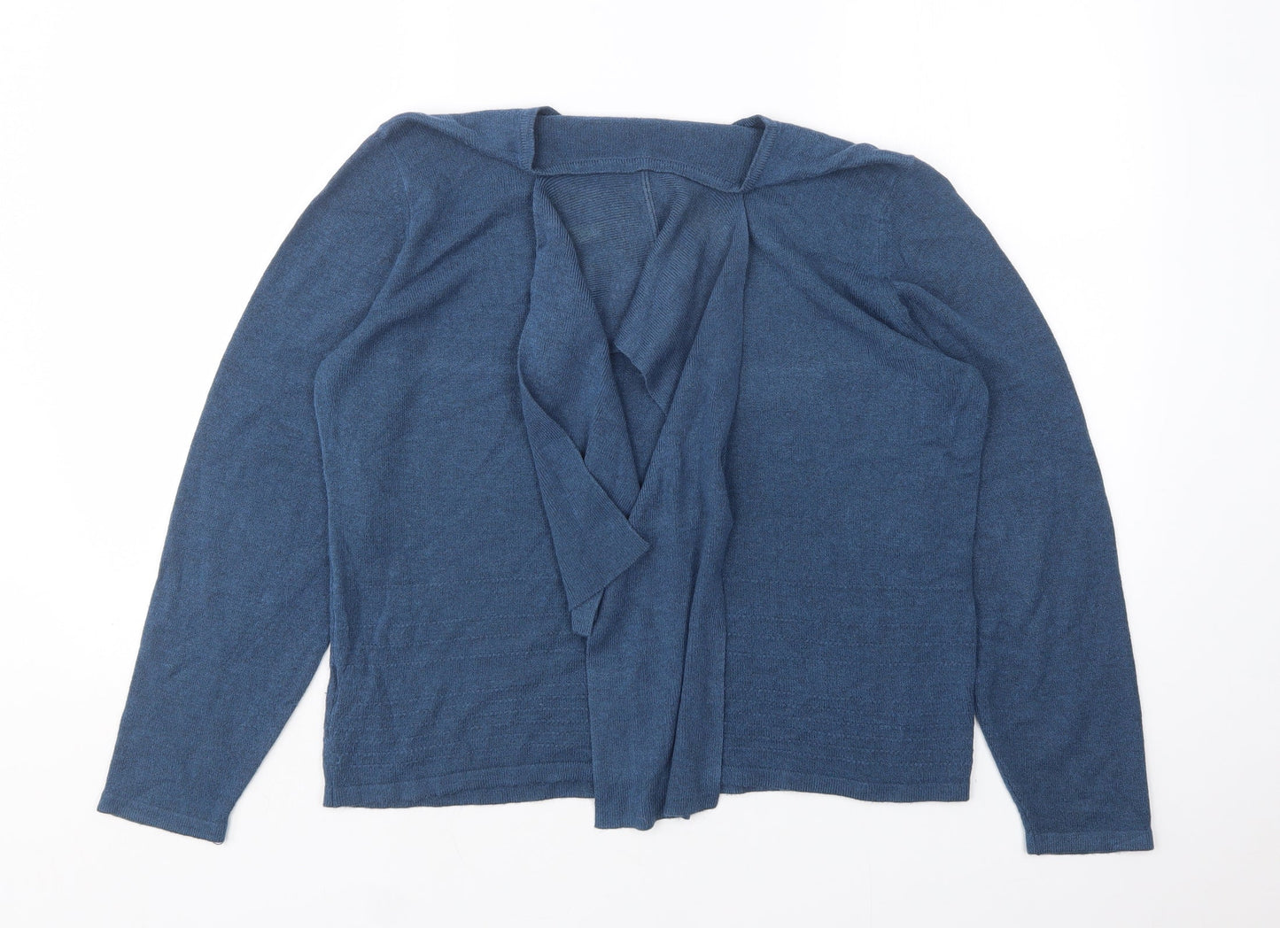 M&S Womens Blue Round Neck  Modal Pullover Jumper Size 14