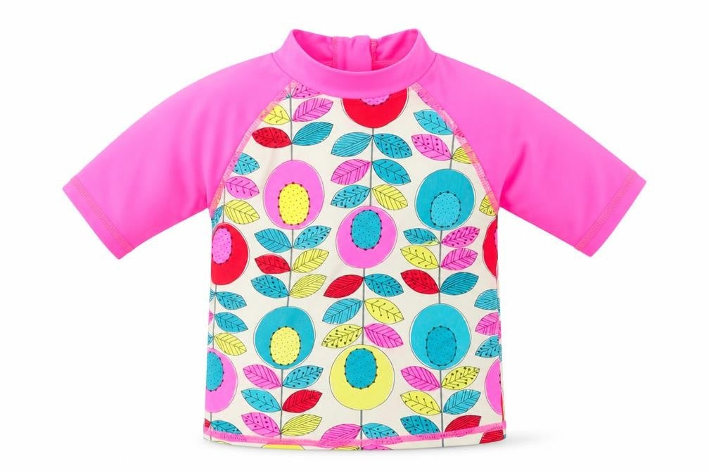 Mini Clube Girls Pink Floral Polyester  Blouse Size 6-9 Months Halter  - swim beach