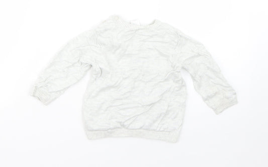 Mini Club Girls Grey  Viscose Pullover Jumper Size 6-9 Months   - penguin