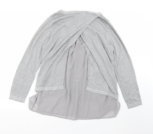 Wallis Womens Grey Round Neck  Viscose Pullover Jumper Size 14