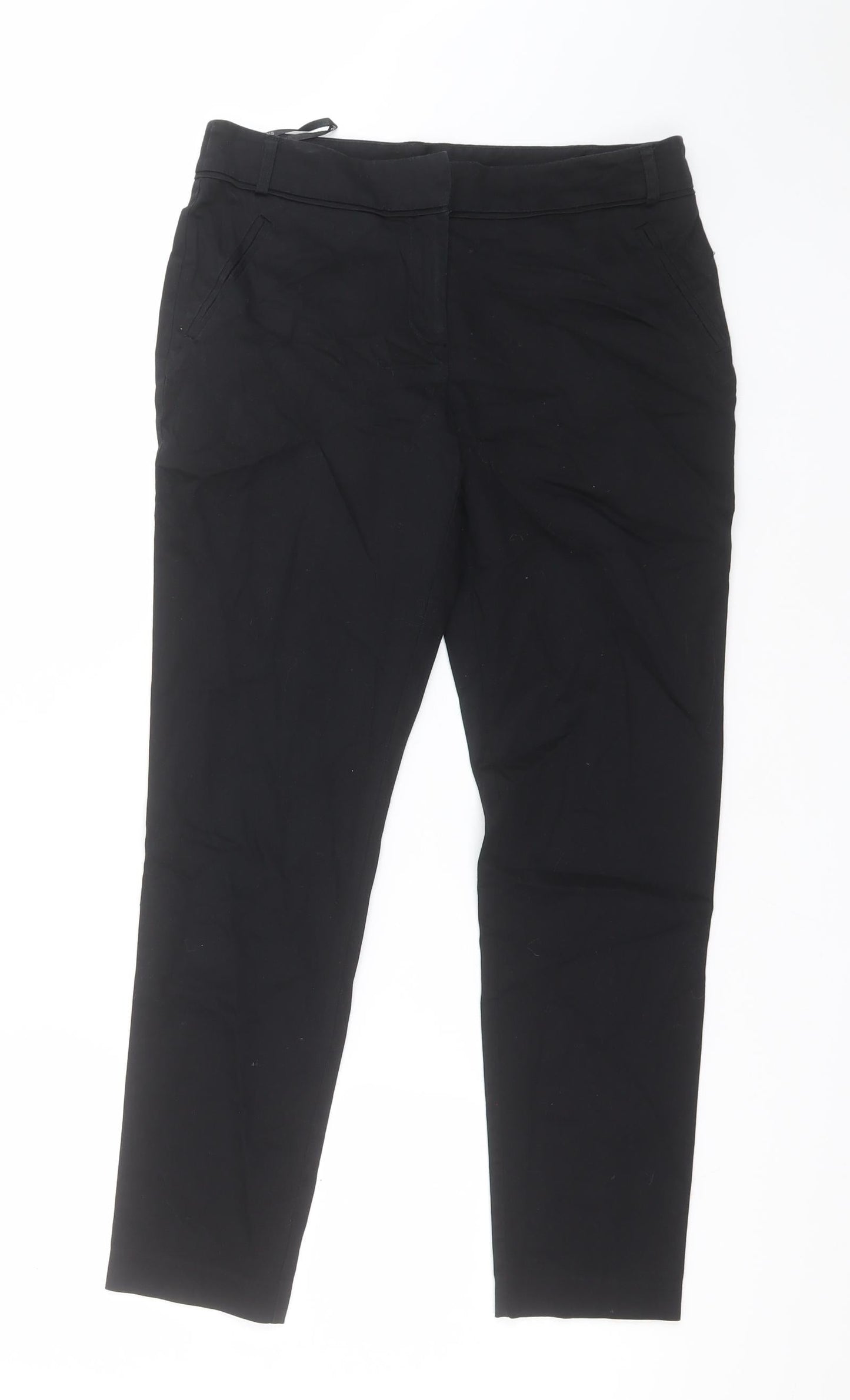 Dorothy Perkins Womens Black  Cotton Dress Pants Trousers Size 8 L25 in Regular