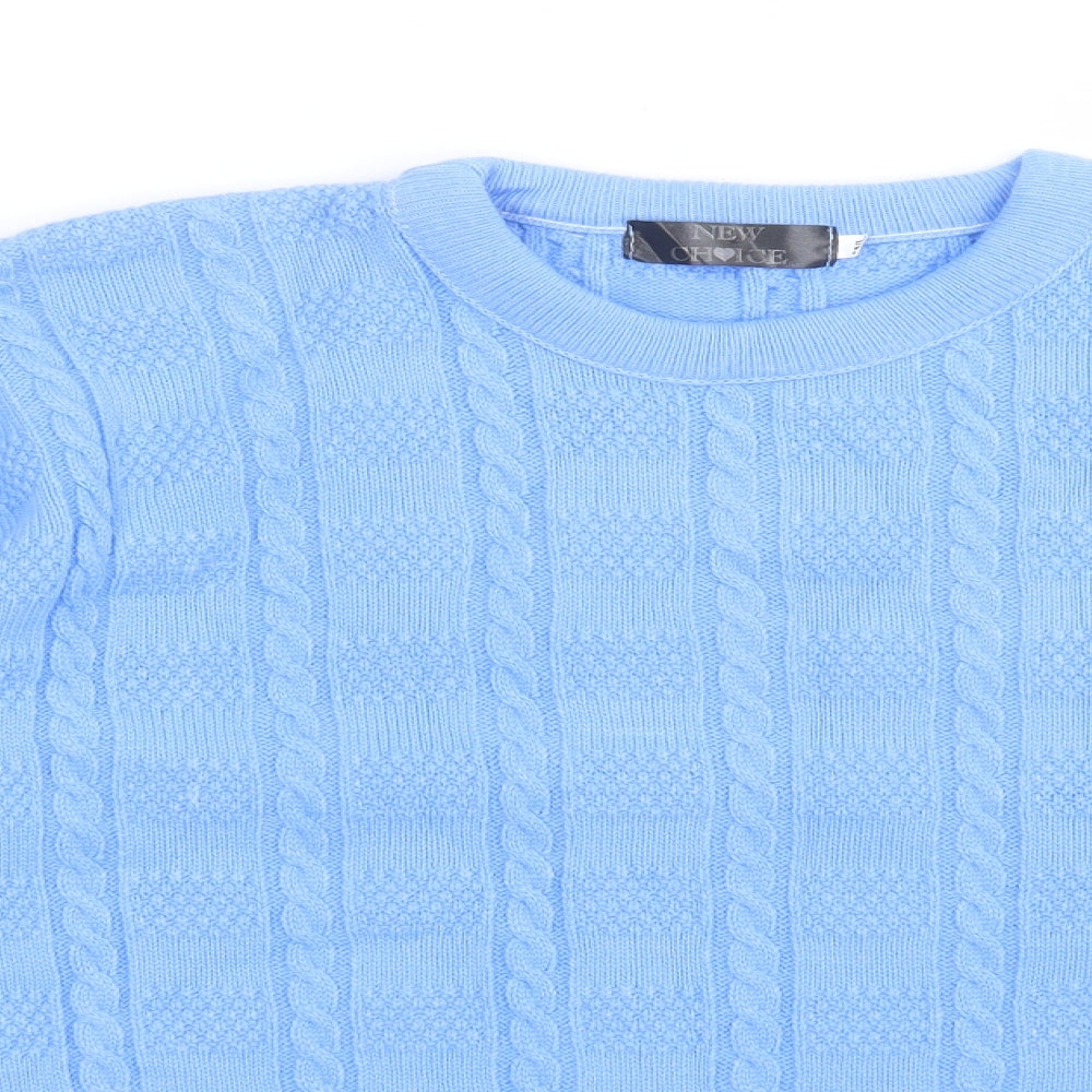NEW CHOICE Womens Blue  Acrylic Pullover Sweatshirt Size M
